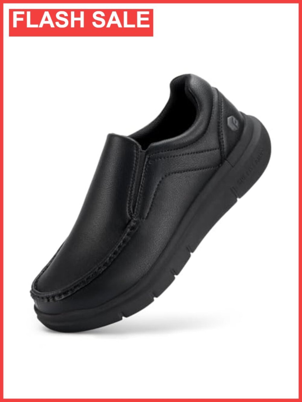 FitVille Men's Wide Slip On Vegan Leather Loafers Business Casual Shoes